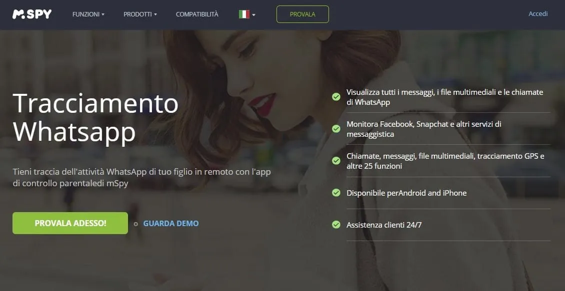 App mSpy per il monitoraggio di WhatsApp