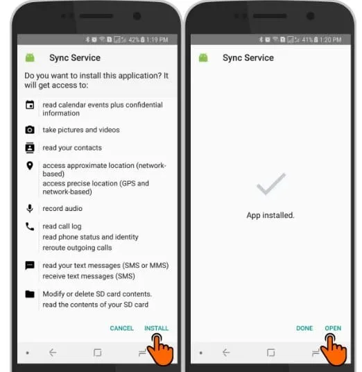 Installazione dell'app Hoverwatch