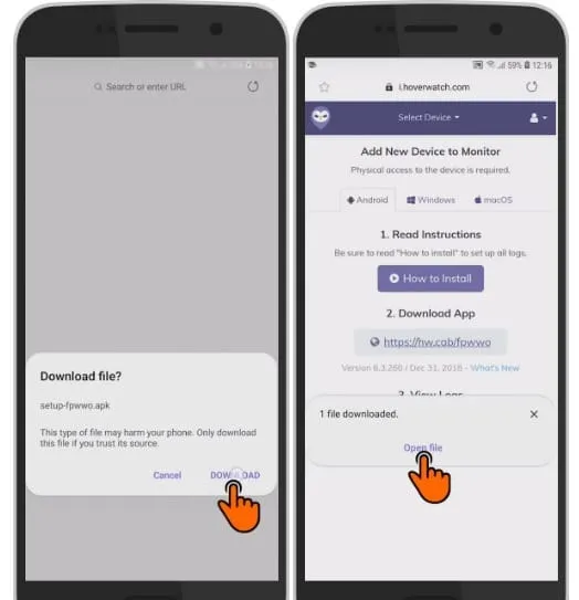 Download dell'APK di Hoverwatch