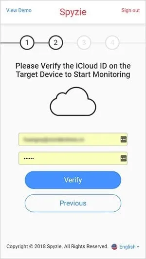 Accesso all'account iCloud