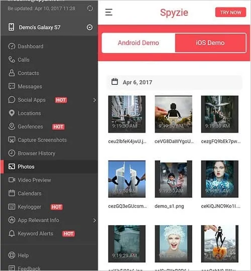 Altre funzionalità di Spyzie